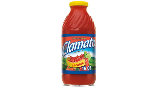 Clamato Picante Tomato Cocktail Juice Glass Bottle (16 oz)