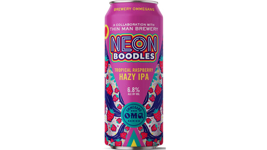 Ommegang And Thin Man Brewery Tropical Raspberry Neon Boodles Hazy IPA Cans (16 oz)