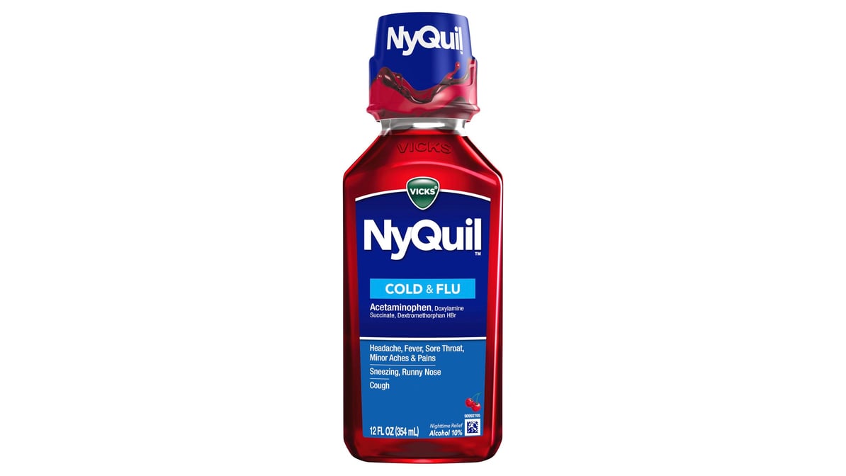 NyQuil Nighttime Cherry Cold & Flu Relief Liquid (12 oz)