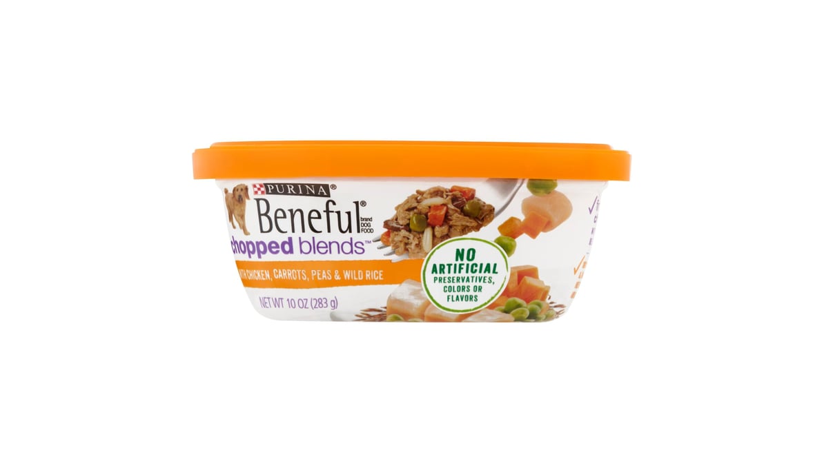 Purina Beneful Chopped Blends Dog Food with Chicken, Carrots, Peas & Wild Rice (10 oz)