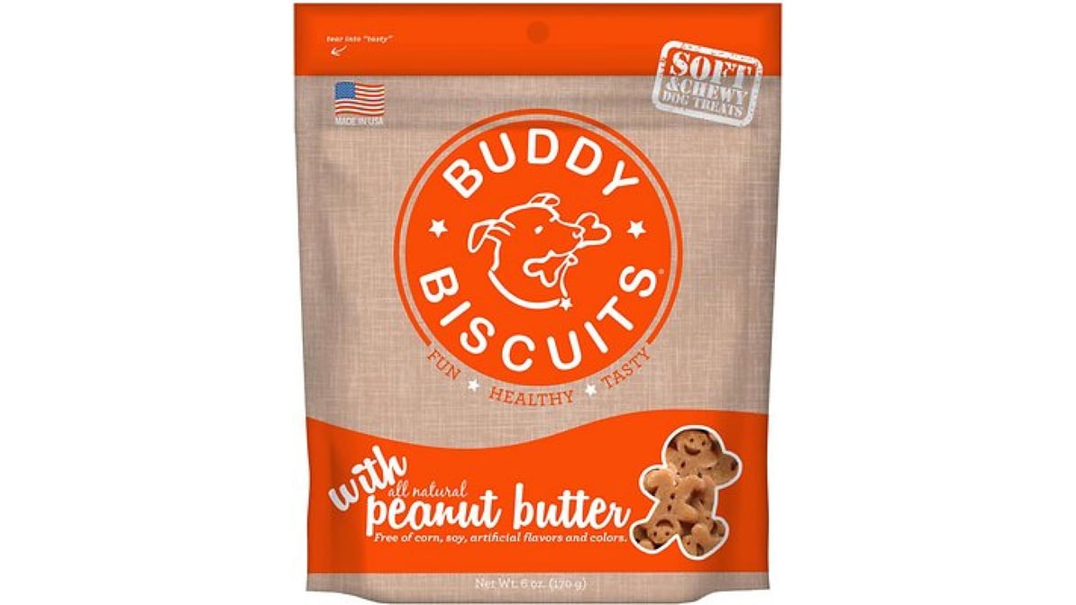Buddy Biscuits Soft & Chewy Dog Treats with Peanut Butter Bag (6 oz)