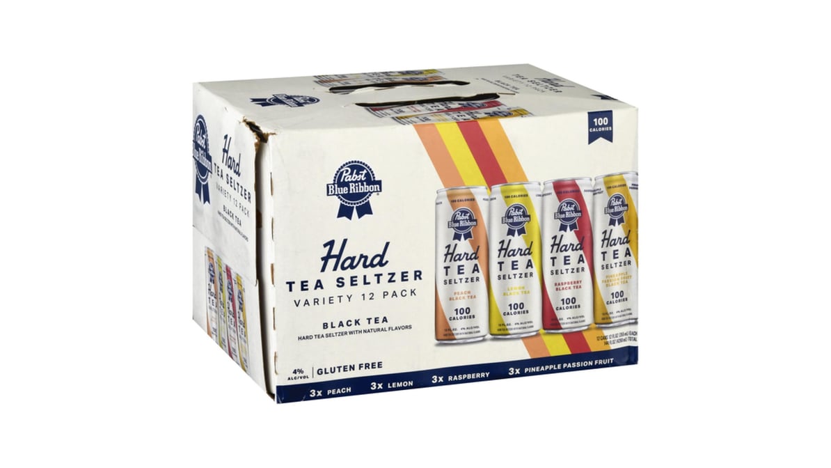 Pabst Blue Ribbon Hard Tea Seltzer Variety Pack Cans (12 oz x 12 ct)