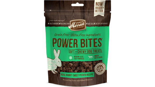 Merrick Pet Care Power Bites Grain Free Rabbit Recipe Soft & Chewy Dog Treats (6 oz)