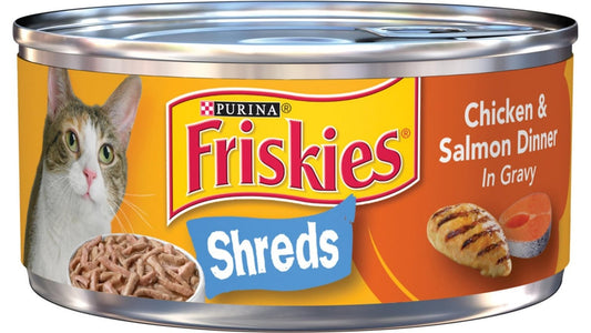Purina Friskies Savory Shreds Chicken & Salmon Dinner in Gravy Wet Cat Food (5.5 oz)