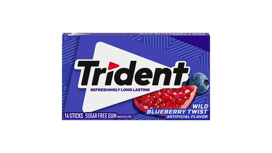 Trident Wild Blueberry Twist Sugar Free Gum Made with Xylitol (14 ct)