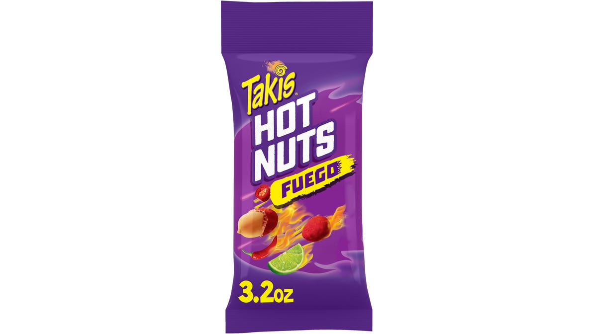 Takis Hot Nuts Fuego Hot Chili Pepper & Lime Peanuts (3.2 oz)