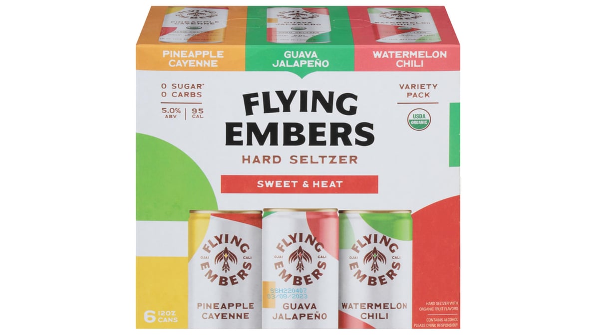 Flying Embers Sweet & Heat Organic Hard Seltzer Variety Pack Can (12 oz x 6 ct)