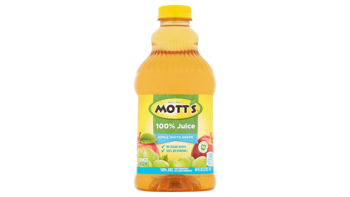 Mott's 100% Apple White Grape Juice Bottle (64 oz)