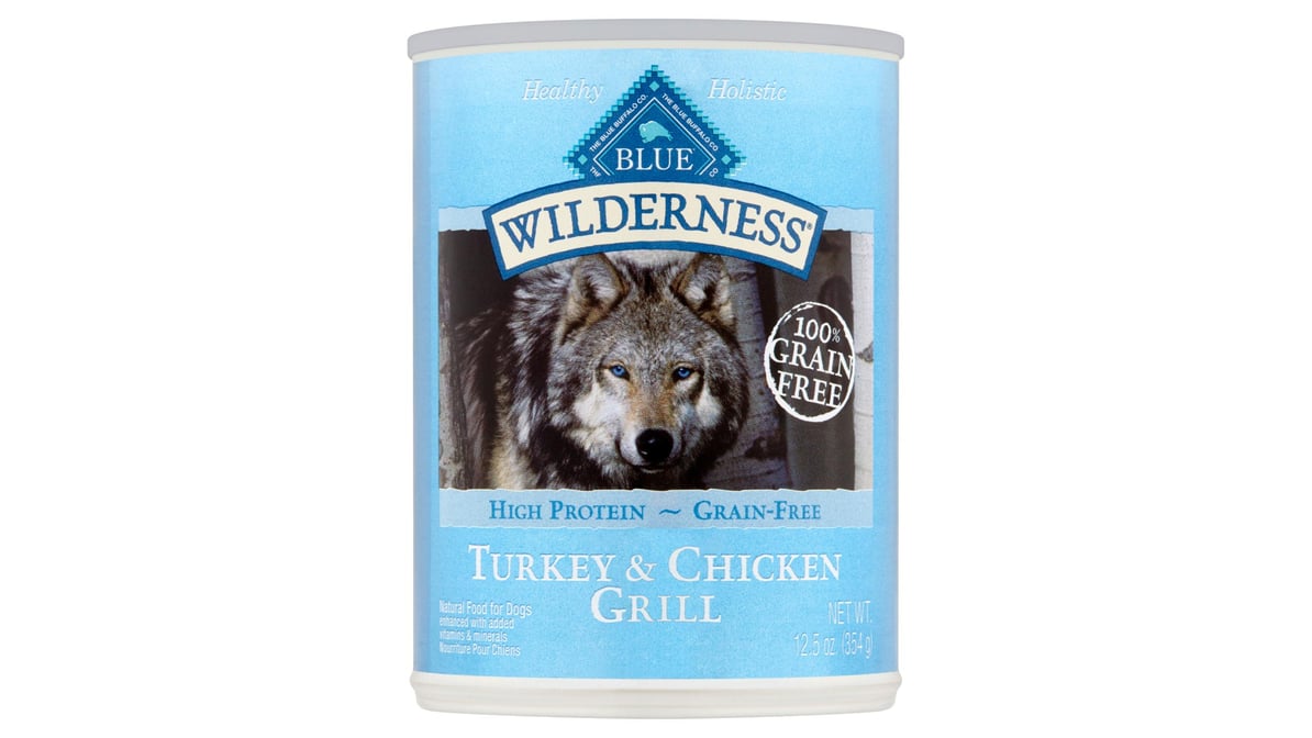 Blue Buffalo Wilderness High Protein Grain Free Turkey & Chicken Adult Wet Dog Food (12.5 oz)