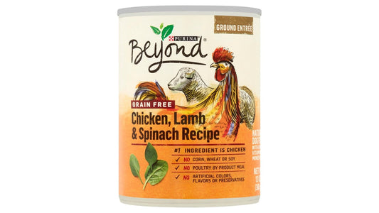 Purina Beyond Grain Free Ground Entree Natural Dog Food Chicken, Lamb & Spinach Recipe (13 oz)