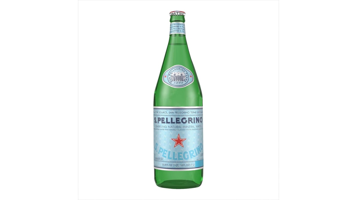 Sanpellegrino Natural Sparkling Mineral Water Glass Bottle (1 L)