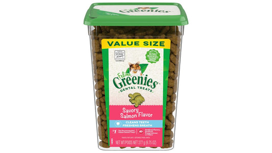 Greenies Dental Cat Treats Value Size Savory Salmon Flavor (9.75 oz)