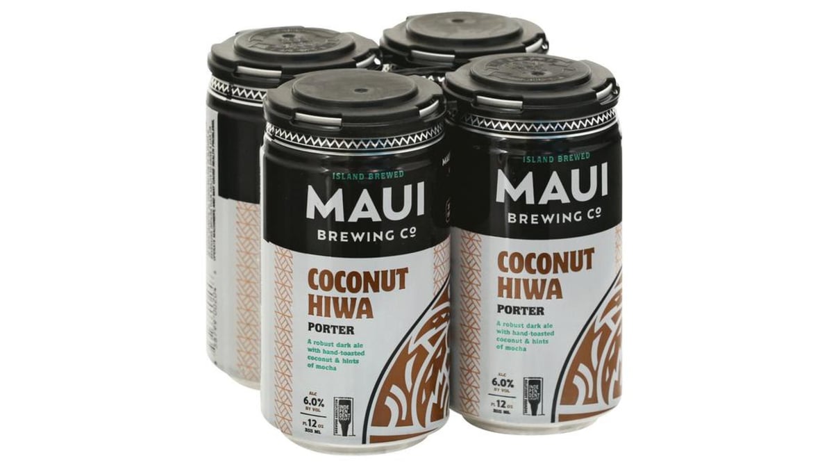 Maui Brewing Co Coconut Hiwa Porter Cans (12 oz x 4 ct)