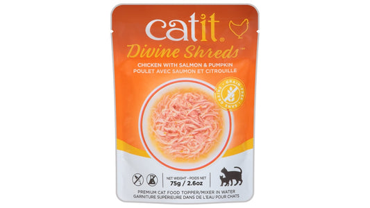 Cat It Divine Shreds Chicken with Salmon & Pumpkin Cat Food Topper (2.6 oz)