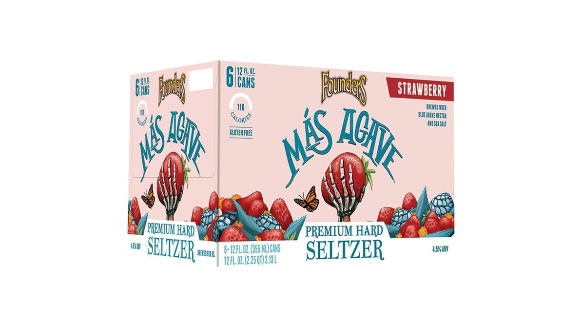 Founders Brewing Hard Seltzer Strawberry Mas Agave Can (12 oz x 6 ct)