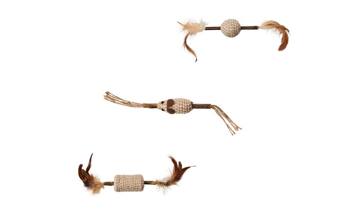 Spot Vine Cord/Stick Cat Toy Silver