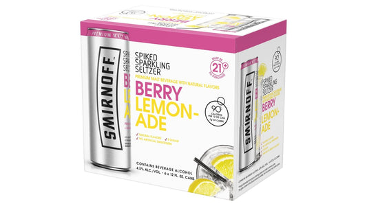 Smirnoff Berry Lemonade Spiked Sparkling Seltzer Cans (12 oz x 6 ct)