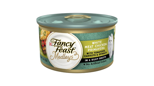 Purina Fancy Feast Medleys Canned Cat Food White Meat Chicken Primavera (3 oz)