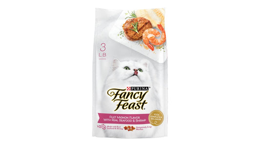 Purina Fancy Feast Gourmet Cat Food Filet Mignon Flavor with Real Seafood & Shrimp (3 lb)