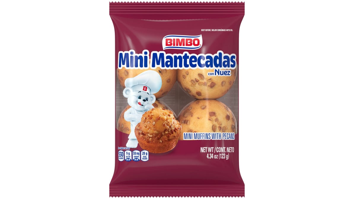 Bimbo Mantecadas Mini Vanilla Muffins with Pecans (4.34 oz)