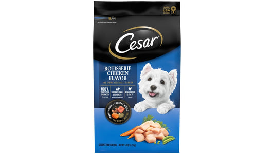 Cesar Dry Dog Food Rotisserie Chicken Flavor and Spring Vegetables Garnish (5 lb)