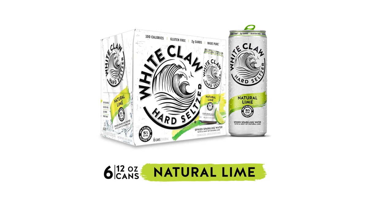 White Claw Natural Lime Hard Seltzer Can (12 oz x 6 ct)