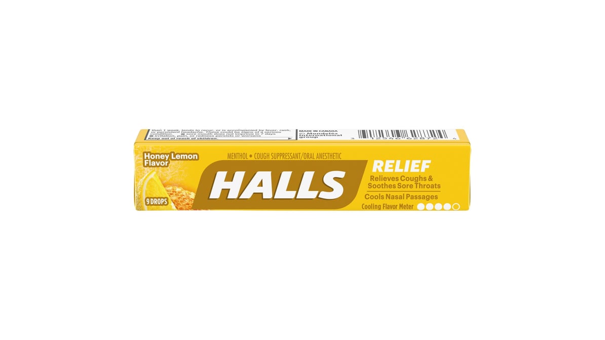 Halls Relief Honey Lemon Cough Drops (9 ct)