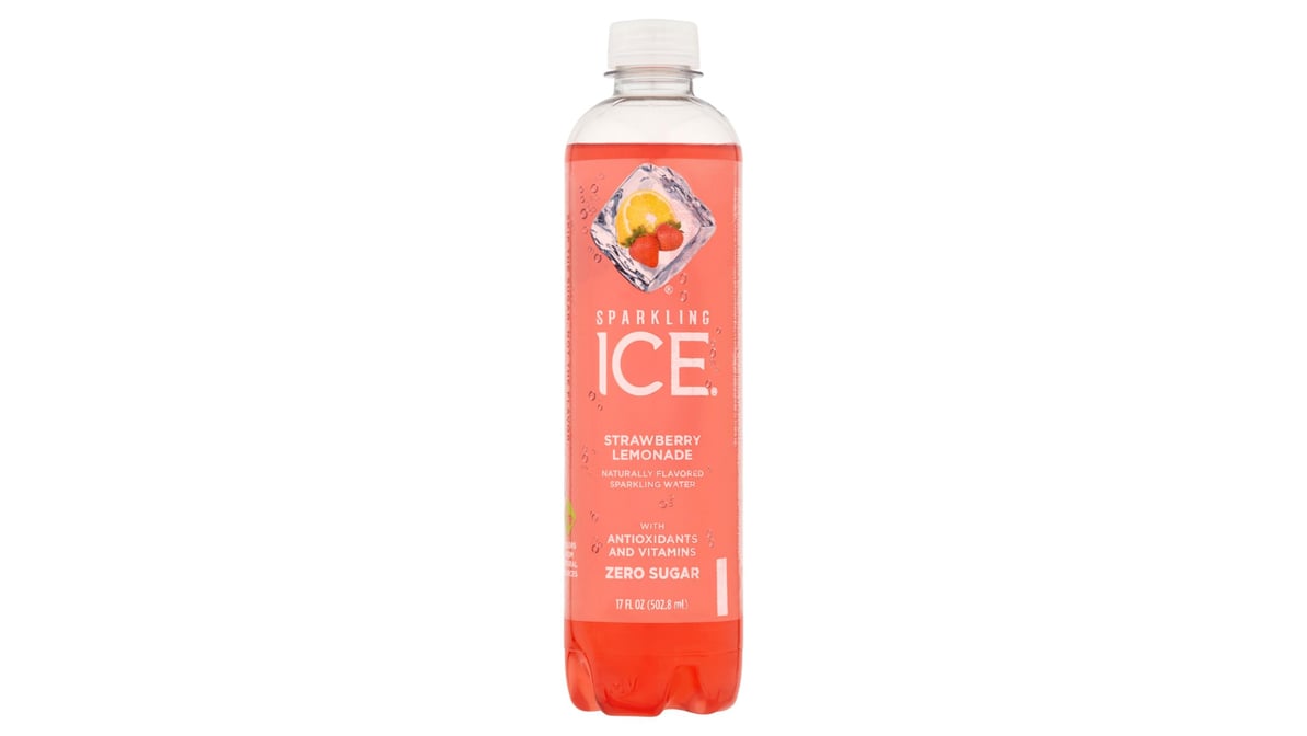 Sparkling Ice Strawberry Lemonade Flavored Sparkling Water Bottle (17 oz)