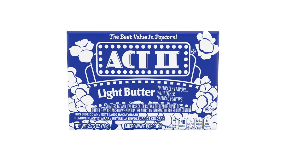 Act II Light Butter Microwave Popcorn (2.75 oz)