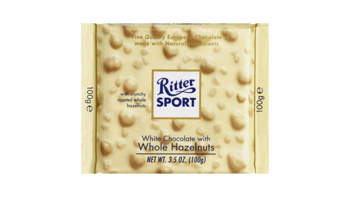 Ritter Sport White Chocolate with Whole Hazelnuts Candy Bar (3.5 oz)