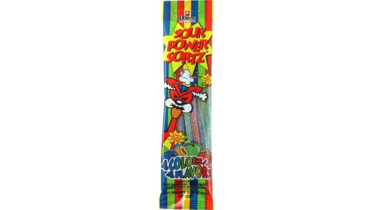 Sour Power Sortz Assorted Fruit Flavor Candy Straws (1.75 oz)
