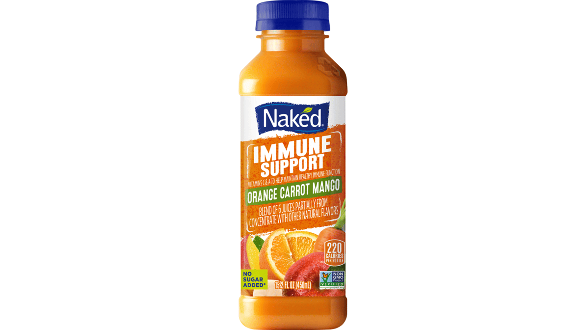 Naked Immune Support 100% Orange Carrot Mango Juice Blend Bottle (15.02 oz)