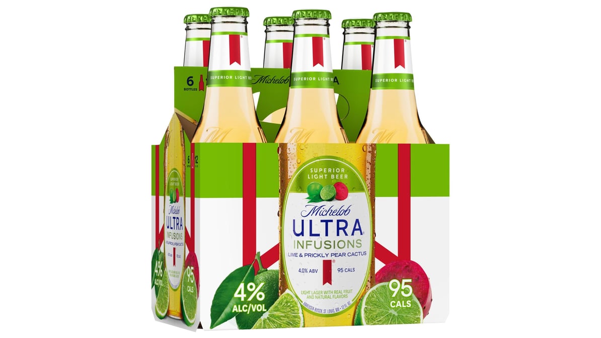 Michelob Ultra Infusions Lime & Prickly Pear Cactus Light Lager Bottles (12 oz x 6 ct)