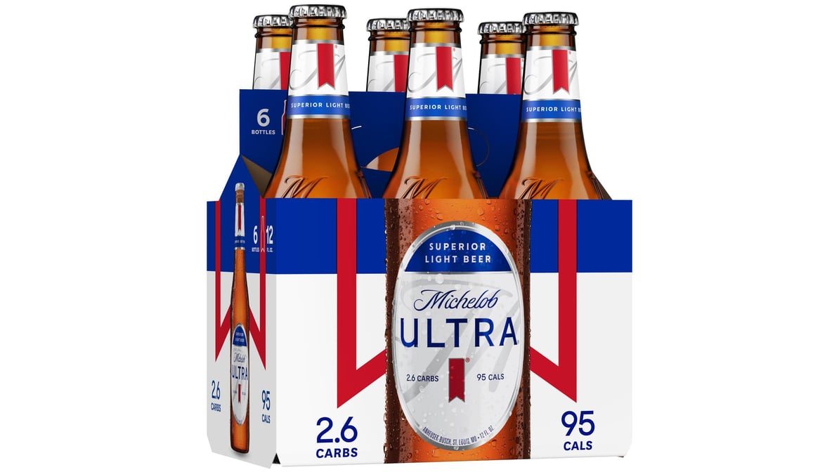 Michelob Ultra Superior Light Lager Bottles (12 oz x 6 ct)