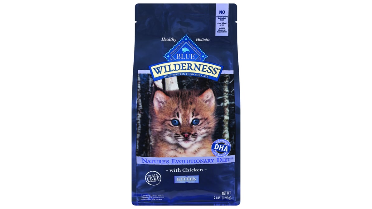 Blue Wilderness Nature's Evolutionary Diet Grain Free Formula Chicken Kitten Dry Food (2 lb)